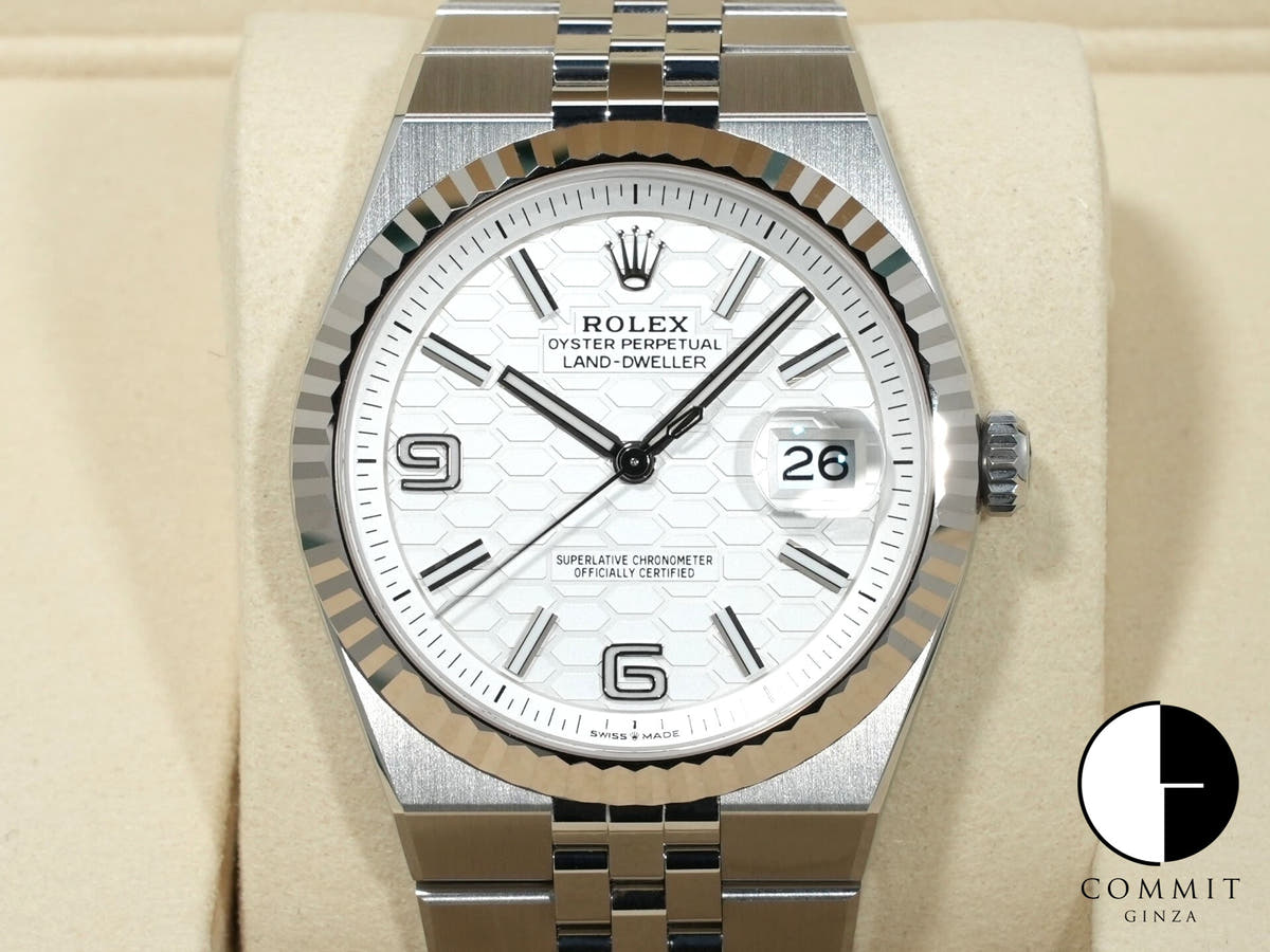 ロレックス ランドドゥエラー Ref.127334 ステンレススチール/ホワイトゴールド ホワイト文字盤 ジュビリーブレスレット 美品 kuin6fiy
