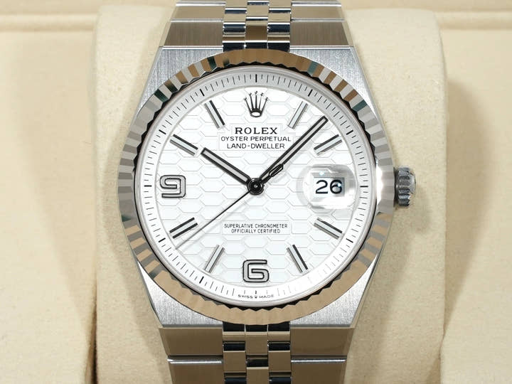 ロレックス ランドドゥエラー Ref.127334 ステンレススチール/ホワイトゴールド ホワイト文字盤 ジュビリーブレスレット 美品 kuin6fiy