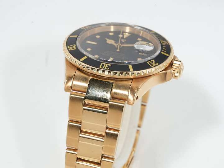 ロレックス サブマリーナー デイト Ref.16808 イエローゴールド ブラック文字盤 中古 hqfe79e7