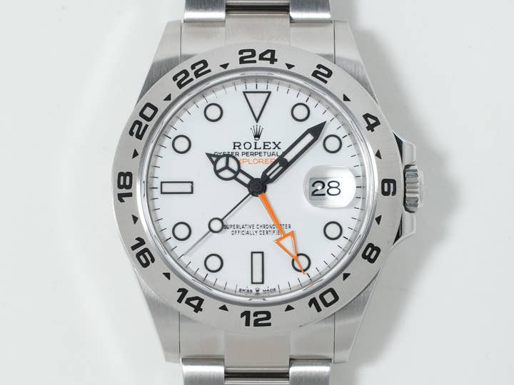 ロレックス エクスプローラーII Ref.226570 ステンレススチール ホワイト文字盤 オイスターブレスレット 美品 t5nnyzuf
