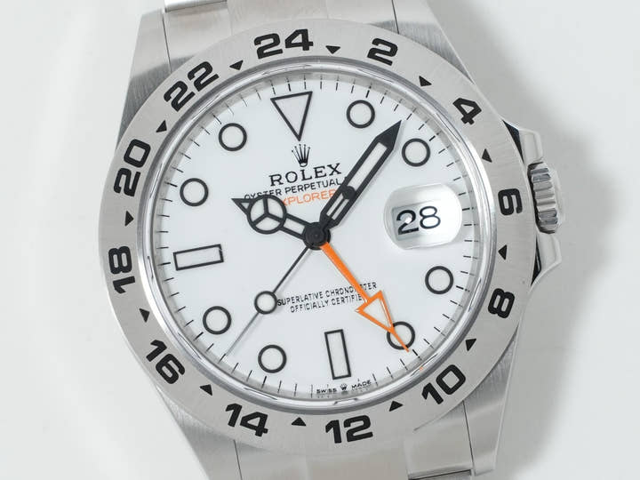 ロレックス エクスプローラーII Ref.226570 ステンレススチール ホワイト文字盤 オイスターブレスレット 美品 t5nnyzuf