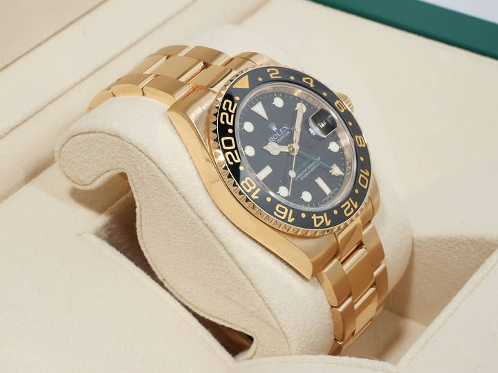 ロレックス GMTマスターII Ref.116718LN イエローゴールド ブラック文字盤 オイスターブレスレット 美品 pcp3duq6