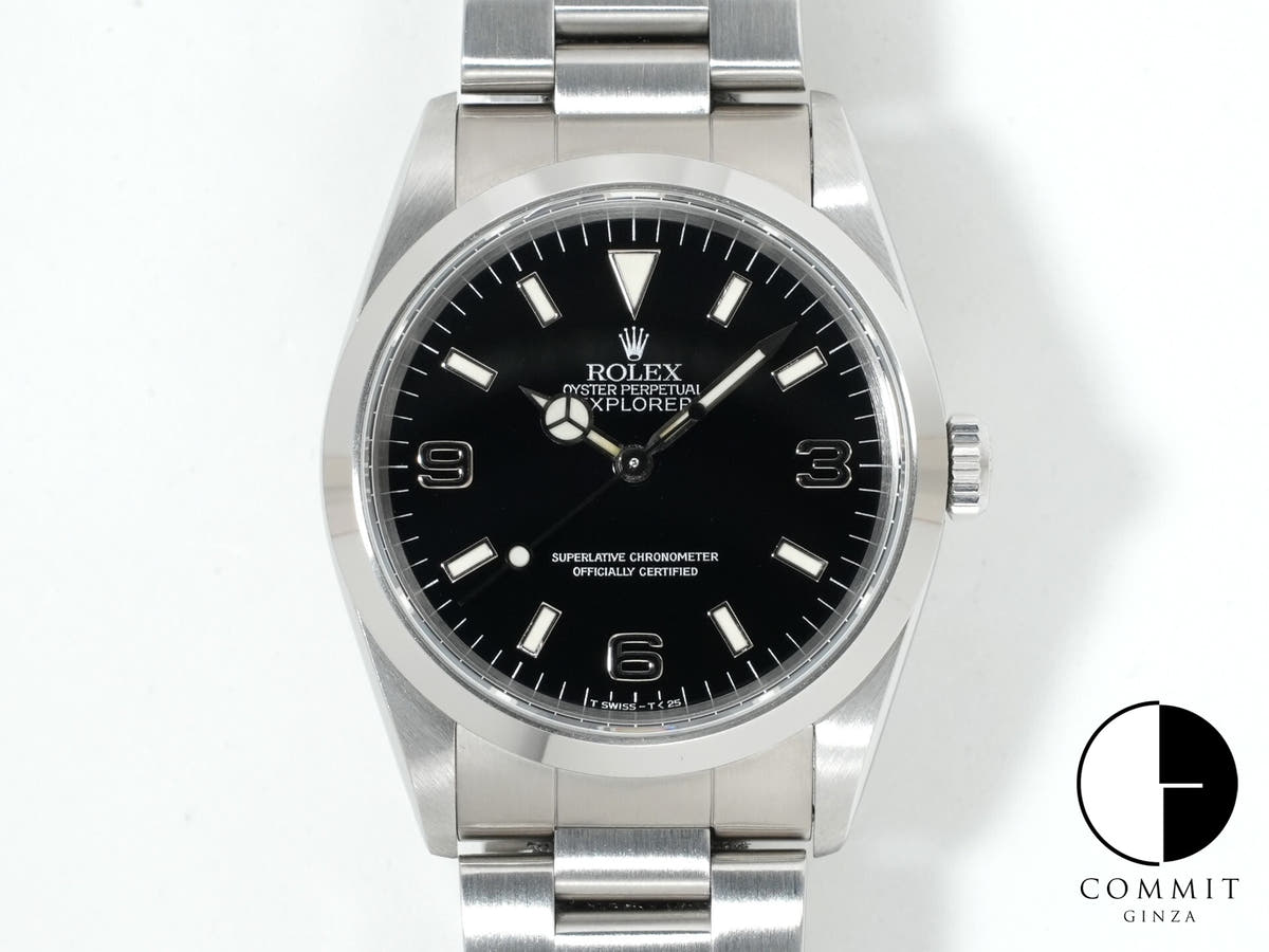 ロレックス エクスプローラーI Ref.14270 ステンレススチール ブラック文字盤 オイスターブレスレット 美品 5g7ghxf7