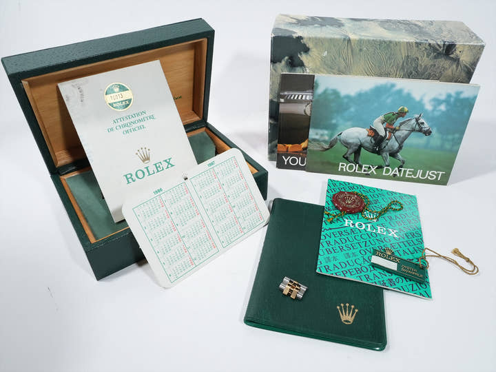 ロレックス デイトジャスト Ref.16013 ステンレススチール/イエローゴールド ブルーステラボイラーゲージ文字盤 中古 q3e842fd