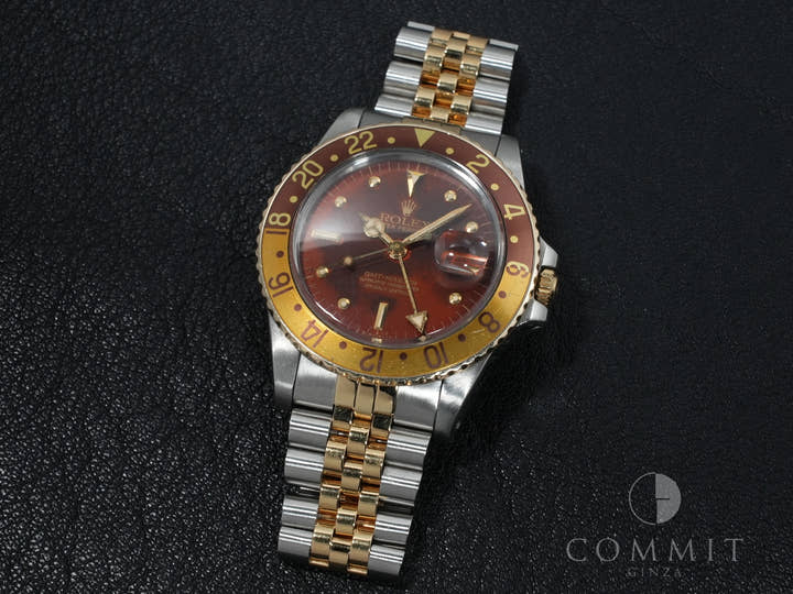 ロレックス GMTマスター Ref.16753 ステンレススチール/イエローゴールド ブラウン文字盤 ジュビリーブレスレット 中古 uqyc5o8u