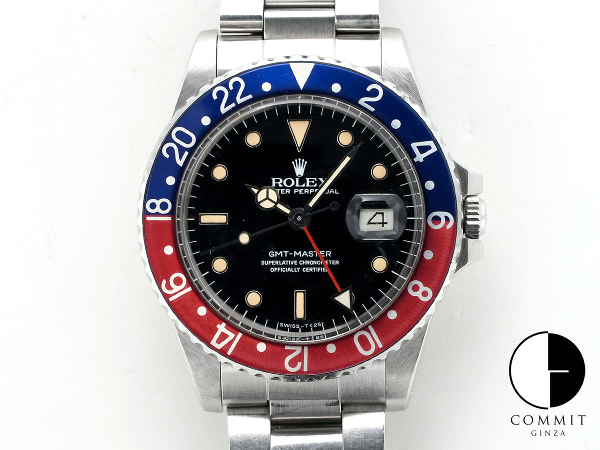 Pre-owned Rolex GMT-Master Ref. 16750 Stainless Steel with Black Dial and Oyster Bracelet (fvn4itmv)