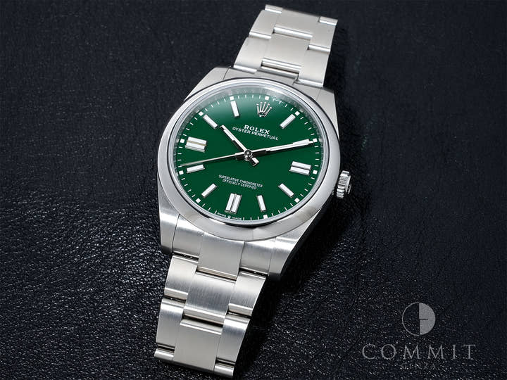 Rolex Oyster Perpetual 41 Ref. 124300 Stainless Steel Green Dial Excellent Condition m83usit2