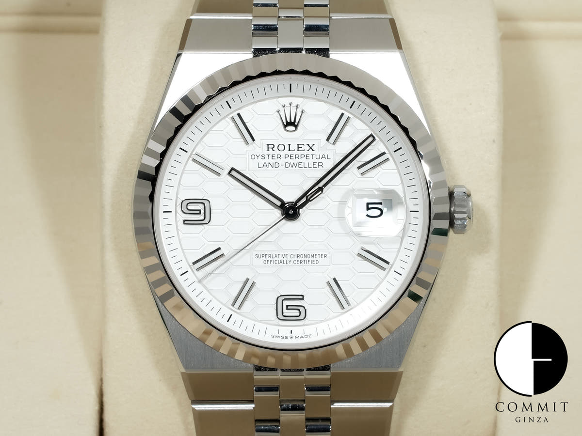 Rolex Land-Dweller Ref. 127334 Stainless Steel/White Gold White Dial Jubilee Bracelet Excellent Condition t32an4ah