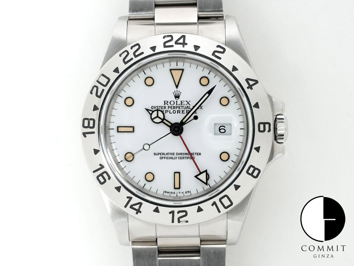 Pre-owned Rolex Explorer II Ref. 16570 Stainless Steel White Dial Oyster Bracelet s6y6tn8a