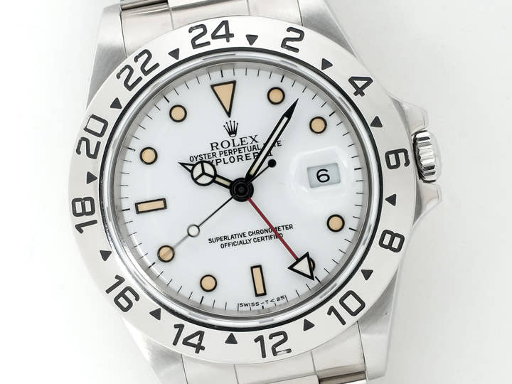 Pre-owned Rolex Explorer II Ref. 16570 Stainless Steel White Dial Oyster Bracelet s6y6tn8a
