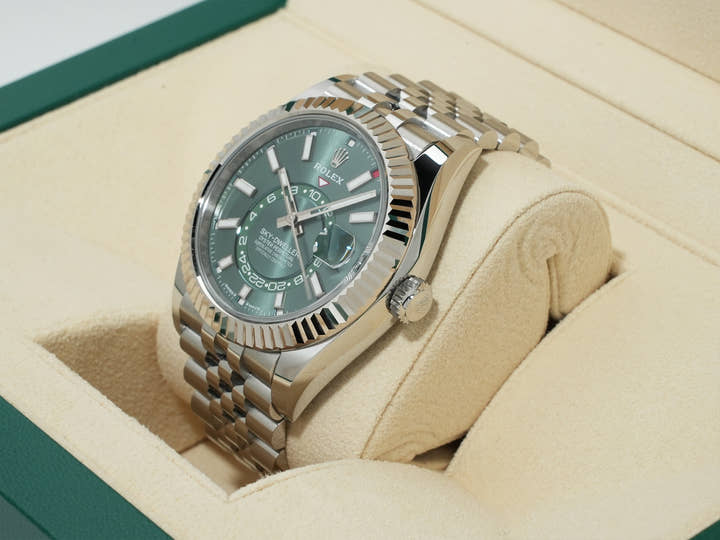 ロレックス スカイドゥエラー Ref.336934 ステンレススチール/ホワイトゴールド ミントグリーン文字盤 ジュビリーブレスレット 未使用 6w3bx3ue