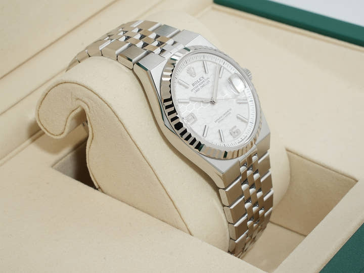 Rolex Land-Dweller Ref. 127234 Stainless Steel/White Gold White Dial Jubilee Bracelet Unused p2jy3zxs