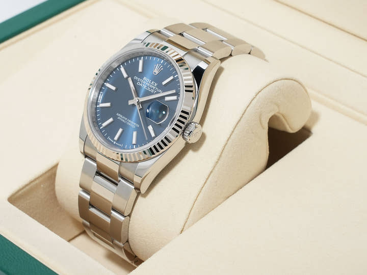 Rolex Datejust 36 Ref. 126234 Stainless Steel/White Gold Bright Blue Dial Oyster Bracelet Unused 9j5ctmkj
