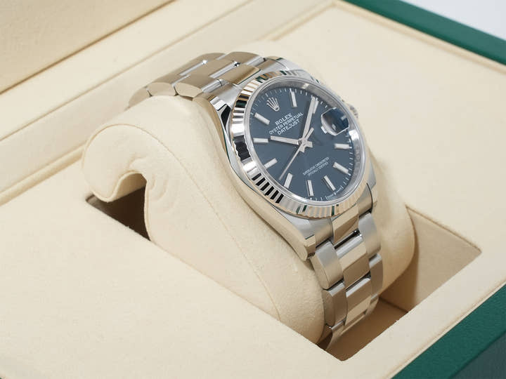 Rolex Datejust 36 Ref. 126234 Stainless Steel/White Gold Bright Blue Dial Oyster Bracelet Unused 9j5ctmkj