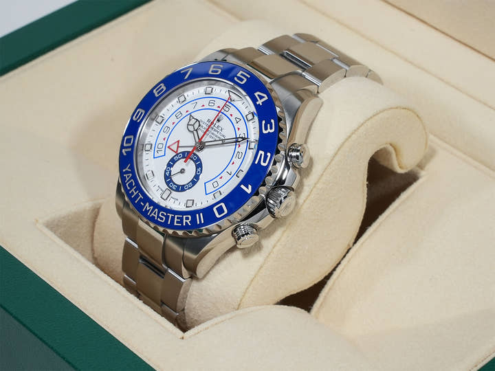 Rolex Yacht-Master II Ref. 116680 Stainless Steel White Dial Pre-owned adgzvehy