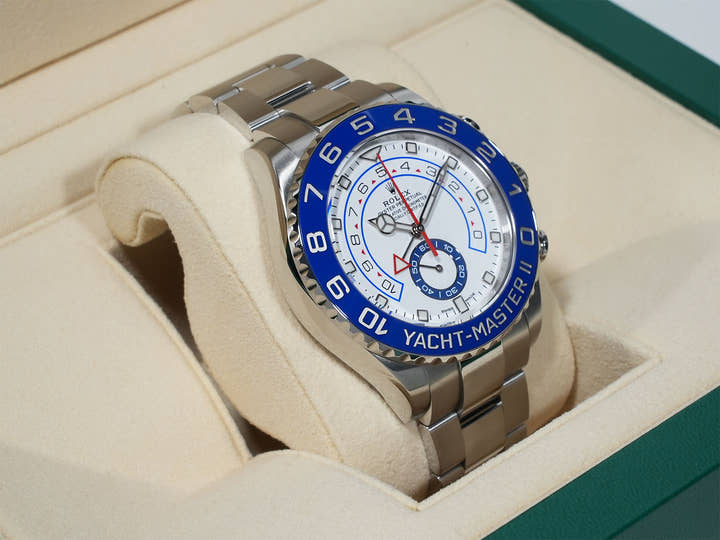 Rolex Yacht-Master II Ref. 116680 Stainless Steel White Dial Pre-owned adgzvehy