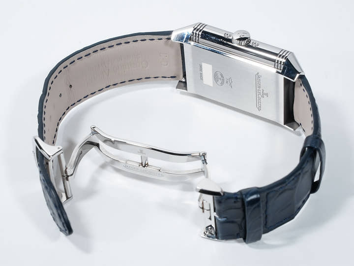 Jaeger-LeCoultre Reverso Tribute Duo Ref. Q3918420 Stainless Steel Silver with Blue Dial Pre-owned 342p4e8a