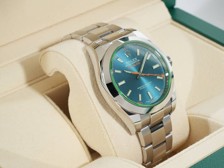 ロレックス ミルガウス Ref.116400GV ステンレススチール Zブルー文字盤 美品 dzaqeram