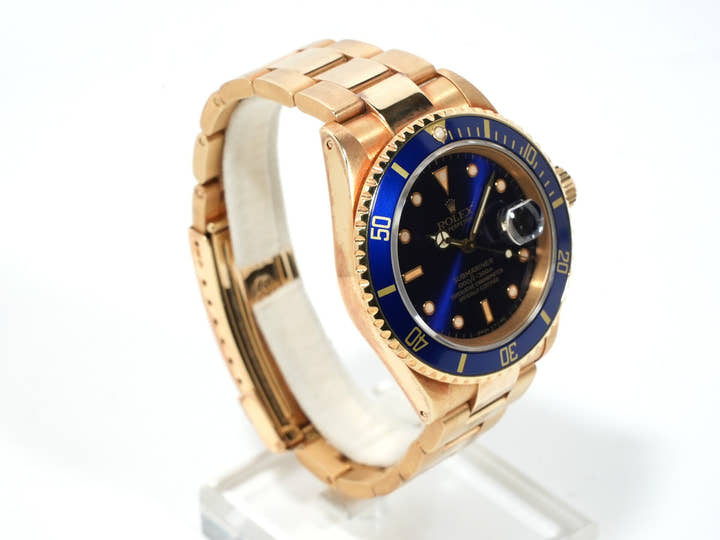 Pre-owned Rolex Submariner Date Ref. 16618 Yellow Gold Blue Dial (eg8xjrni)