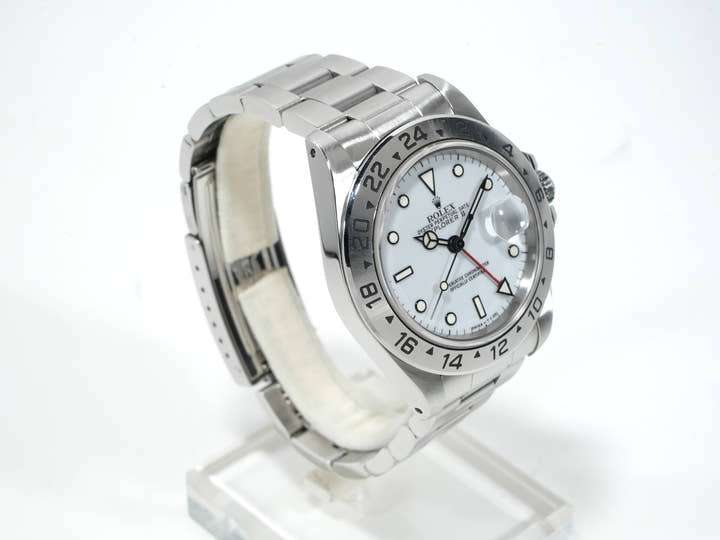 ロレックス エクスプローラーII Ref.16570 ステンレススチール ホワイト文字盤 オイスターブレスレット 中古 4of8nd6j