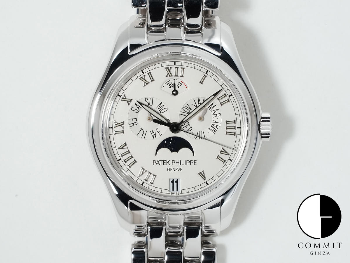 Patek Philippe Annual Calendar Moon Phase Ref. 5036/1G-017 White Gold Silver Dial Excellent Condition nxhnriee