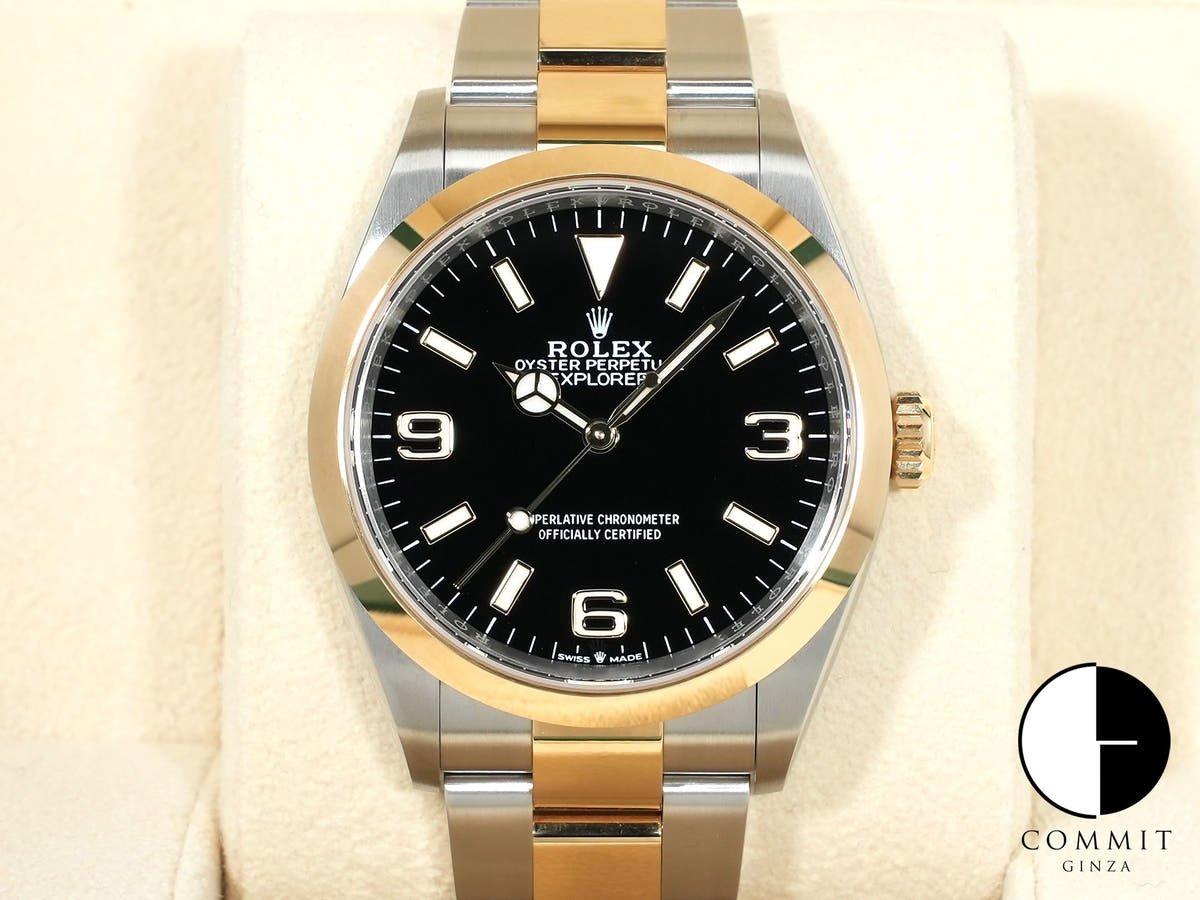 ロレックス エクスプローラー36 Ref.124273 ステンレススチール/イエローゴールド ブラック文字盤 オイスターブレスレット 極美品 udgwgkap