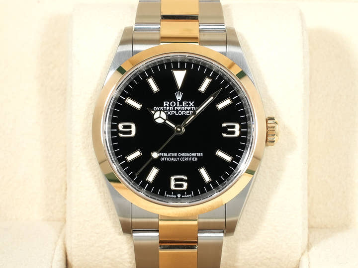 ロレックス エクスプローラー36 Ref.124273 ステンレススチール/イエローゴールド ブラック文字盤 オイスターブレスレット 極美品 udgwgkap