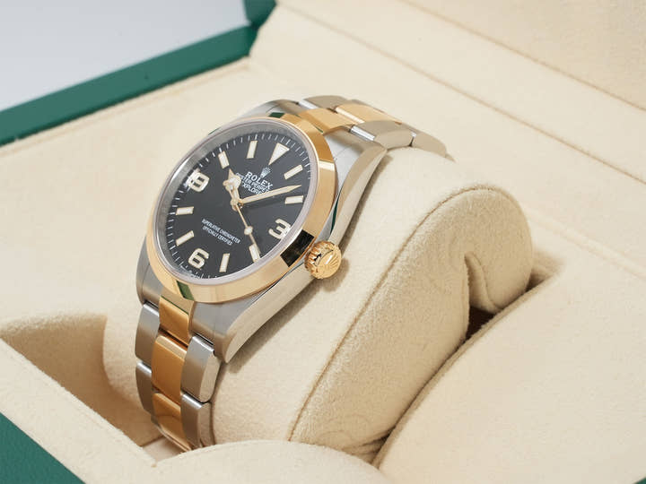 ロレックス エクスプローラー36 Ref.124273 ステンレススチール/イエローゴールド ブラック文字盤 オイスターブレスレット 極美品 udgwgkap