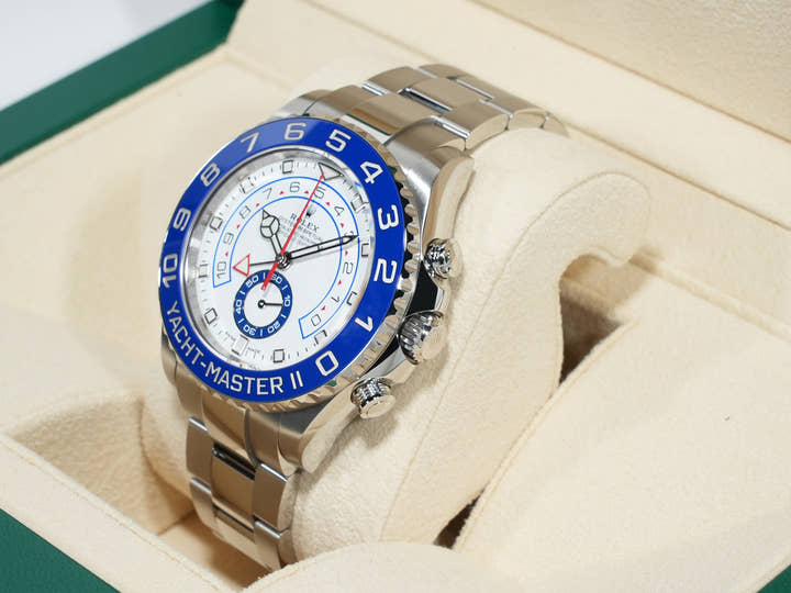 Rolex Yacht-Master II Ref. 116680 Stainless Steel White Dial Unused d8djt2g3