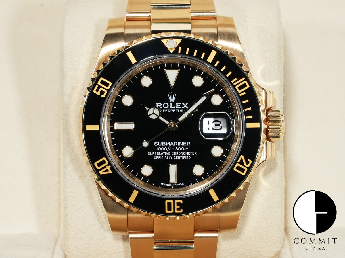 Rolex Submariner Date Ref. 116618LN Yellow Gold Black Dial Excellent Condition Pre-Owned tj4grzy3