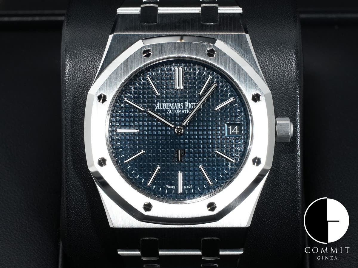 オーデマピゲ ロイヤルオーク エクストラ シン Ref.15202ST.OO.1240ST.01.A ステンレススチール ブルー文字盤 美中古 ajte37rn