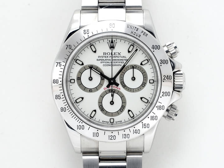 Pre-owned Rolex Daytona Ref. 116520 Stainless Steel White Dial bu9x9x7z