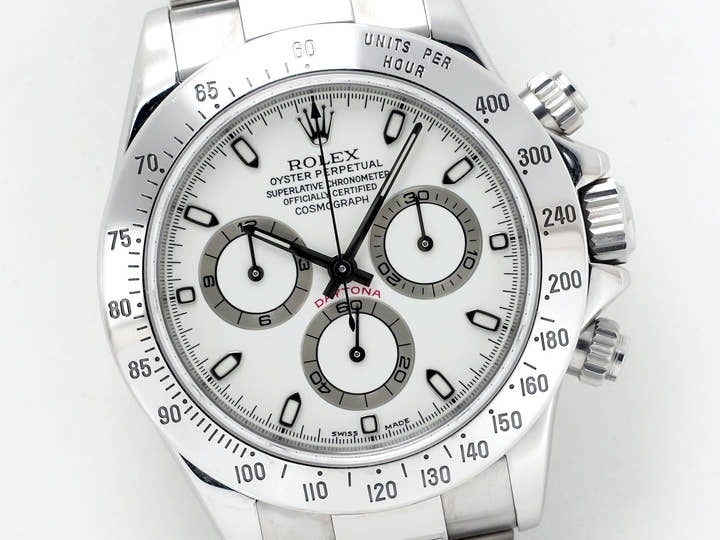 Pre-owned Rolex Daytona Ref. 116520 Stainless Steel White Dial bu9x9x7z
