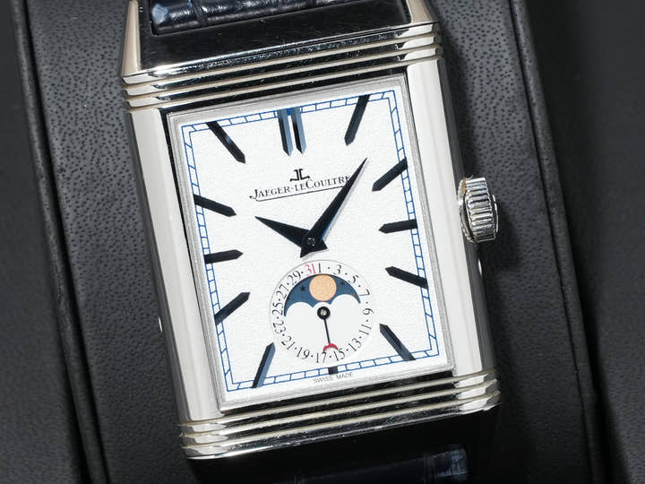 ジャガールクルト レベルソ トリビュート ムーン Ref.Q3958420 ステンレススチール シルバー文字盤 中古 hnftpnnn