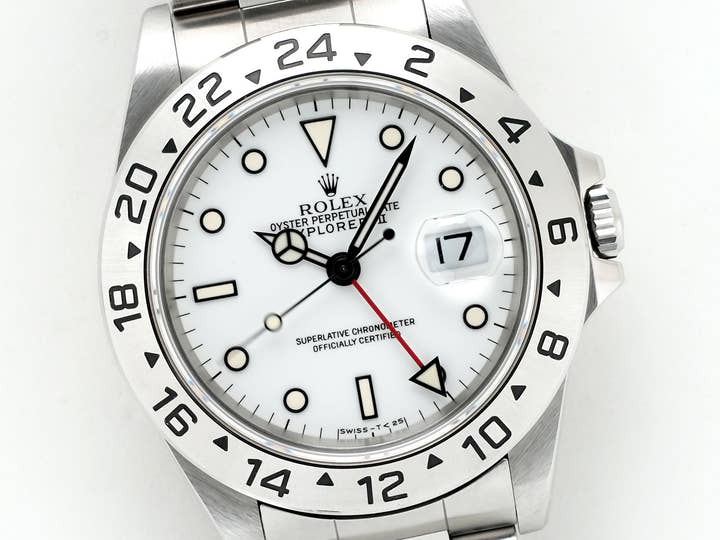 ロレックス エクスプローラーII Ref.16570 ステンレススチール ホワイト文字盤 オイスターブレスレット 中古 22qp9kjn