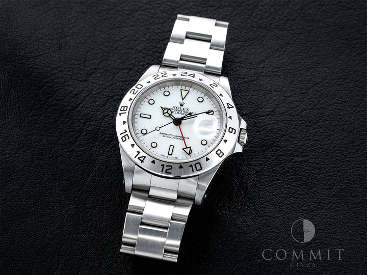 ロレックス エクスプローラーII Ref.16570 ステンレススチール ホワイト文字盤 オイスターブレスレット 中古 22qp9kjn