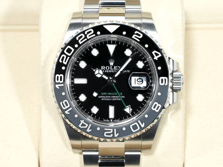 Rolex GMT-Master II Ref. 126710GRNR Stainless Steel Black Dial Oyster Bracelet Unused xqo7sy9b