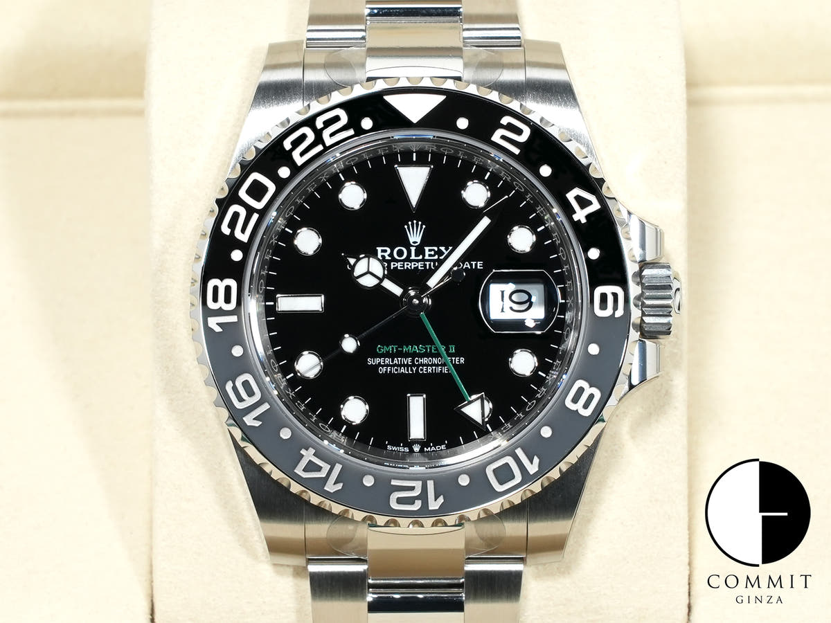 ロレックス GMTマスターII Ref.126710GRNR ステンレススチール ブラック文字盤 オイスターブレスレット 未使用 nia2n7s3