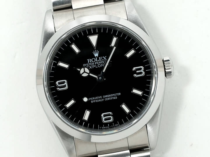 ロレックス エクスプローラーI Ref.14270 ステンレススチール ブラック文字盤 オイスターブレスレット 中古 7byecoiv