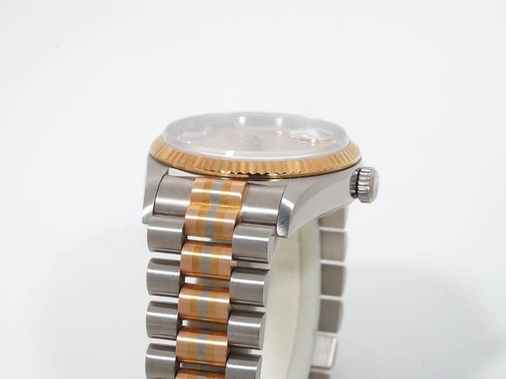 ロレックス デイデイト トリドール Ref.18039BIC ホワイトゴールド/ローズゴールド/イエローゴールド ハバナ10Pダイヤ文字盤 中古 ne5sfqrw
