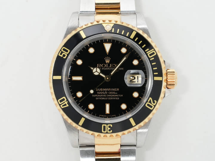 ロレックス サブマリーナー デイト Ref.16613LN ステンレススチール/イエローゴールド ブラック文字盤 中古 8jw9gofw