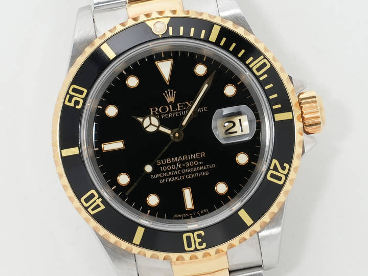 ロレックス サブマリーナー デイト Ref.16613LN ステンレススチール/イエローゴールド ブラック文字盤 中古 8jw9gofw