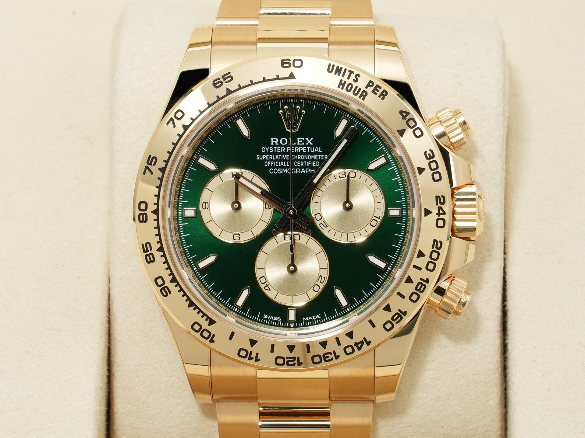 ロレックス デイトナ Ref.126508 イエローゴールド グリーン文字盤 未使用 vbmstxf4