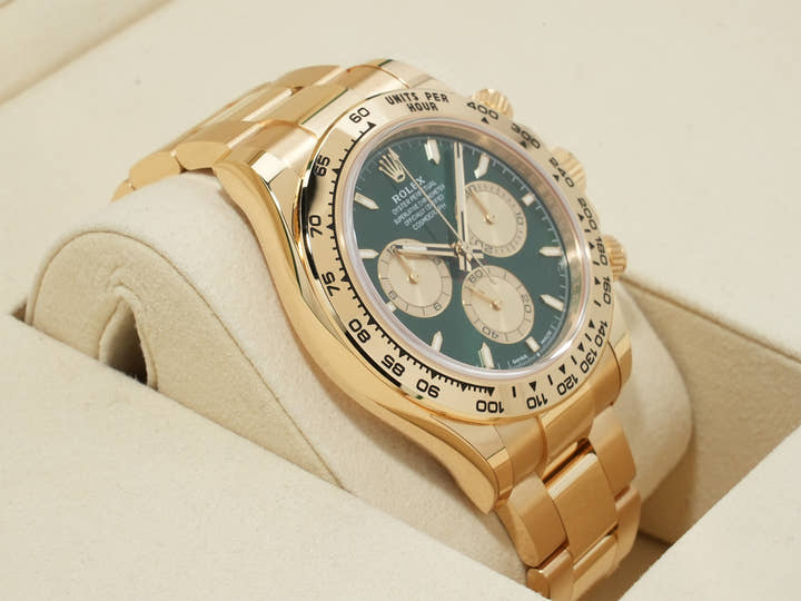 ロレックス デイトナ Ref.126508 イエローゴールド グリーン文字盤 未使用 vbmstxf4