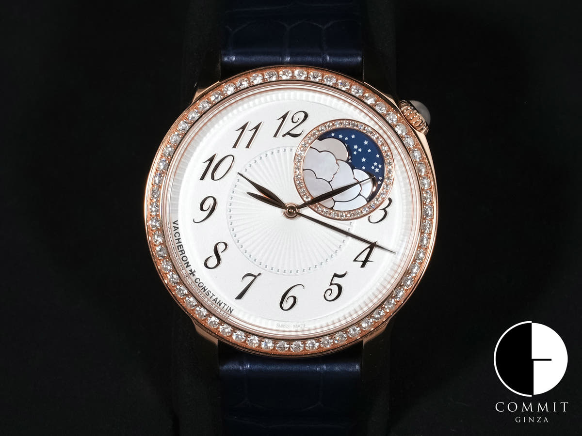 Vacheron Constantin Egérie Moon Phase Ref. 8005F/000R-B498 Pink Gold Silver Dial Excellent Condition bg839a36