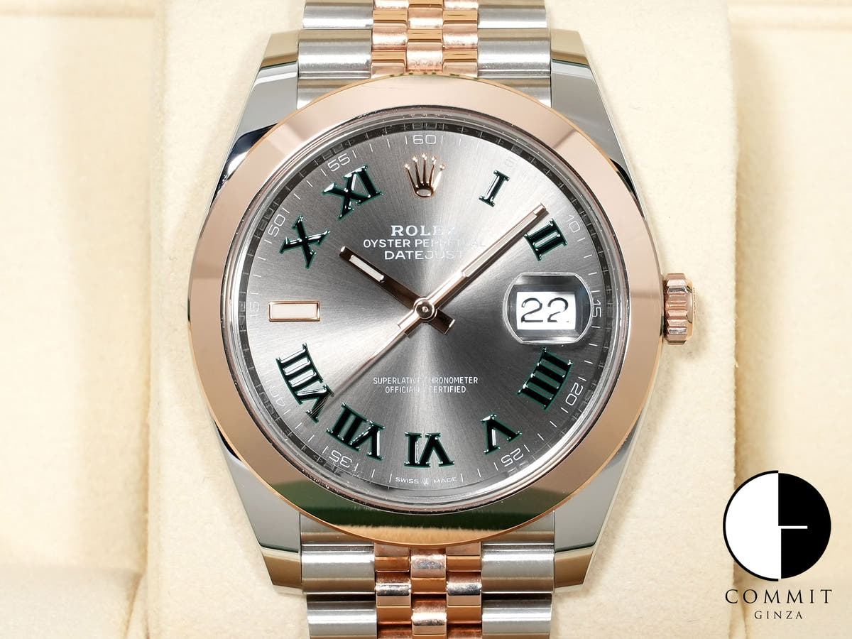 ロレックス デイトジャスト41 Ref.126301 ステンレススチール/エバーローズゴールド スレートローマン文字盤 ジュビリーブレスレット 中古 f7rv7r9z