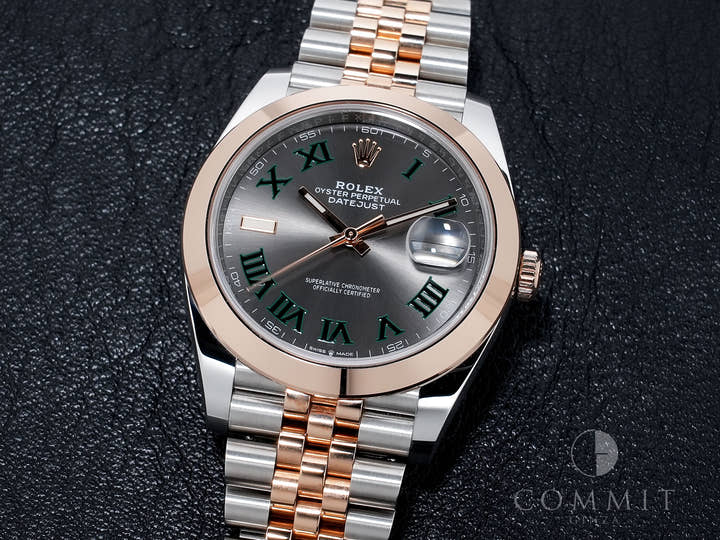 ロレックス デイトジャスト41 Ref.126301 ステンレススチール/エバーローズゴールド スレートローマン文字盤 ジュビリーブレスレット 中古 f7rv7r9z