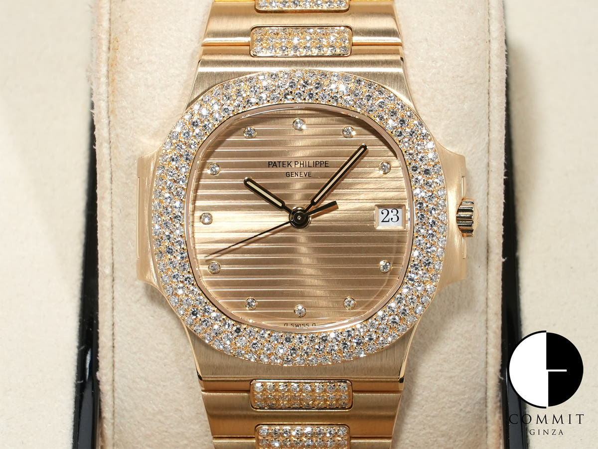 パテックフィリップ ノーチラス Ref.3800/5J-001 イエローゴールド シャンパンx11Pダイヤ文字盤 美中古 c8ez3p39