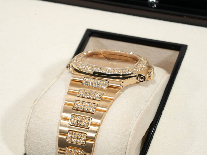 パテックフィリップ ノーチラス Ref.3800/5J-001 イエローゴールド シャンパンx11Pダイヤ文字盤 美中古 c8ez3p39