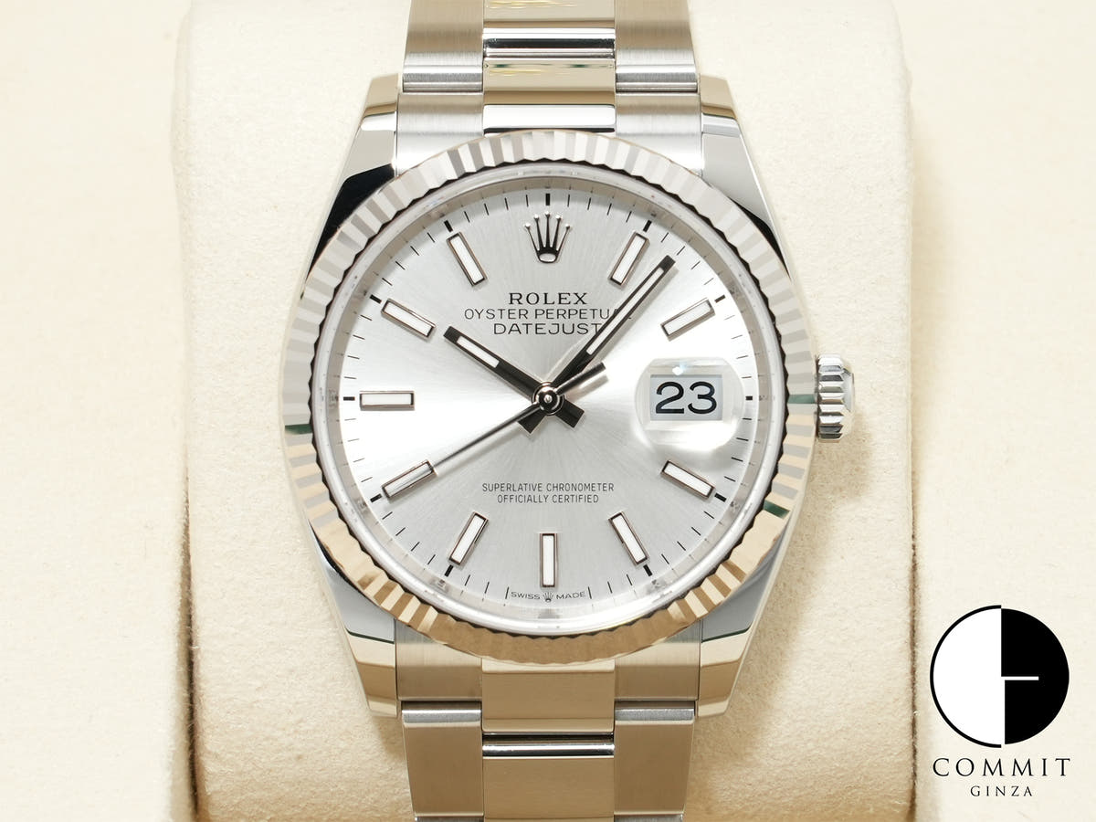 ロレックス デイトジャスト36 Ref.126234 ステンレススチール/ホワイトゴールド シルバー文字盤 オイスターブレスレット 未使用 kopywqse